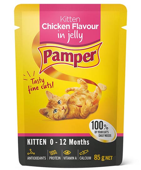 Pamper 85g Pouch Kitten Chicken