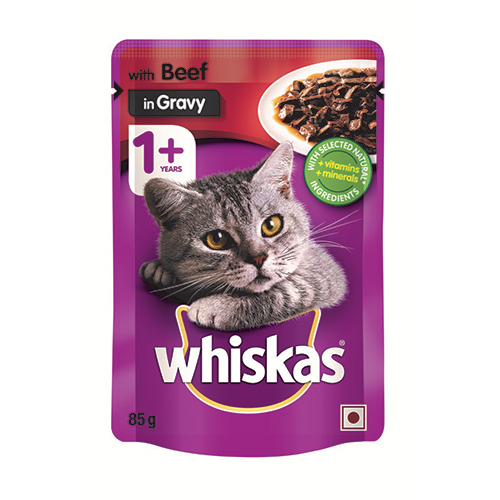 WHISKAS Adult - Beef in Gravy – 85g Singles