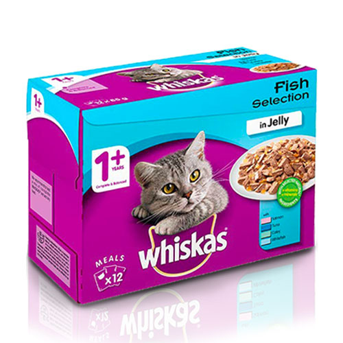WHISKAS Adult - Fish Selection (Gravy/Jelly) 12 x 85g