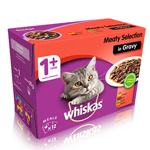 WHISKAS Adult - Meat Selection (Gravy/Jelly) 12 x 85g